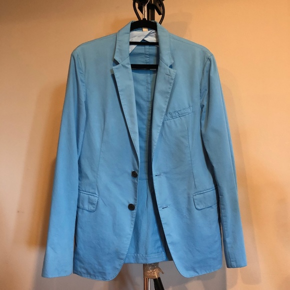 Burberry London Cotton Blazer in Blue - Picture 2 of 8